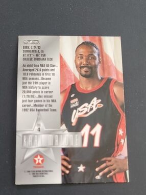 Karl Malone USA Basketball Card  Black  and Red 11 Jersey